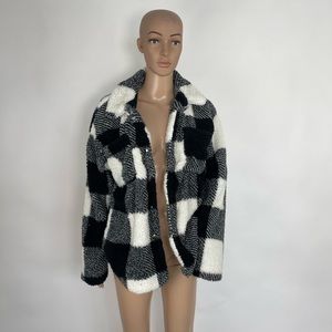 Plaid Fur Jacket